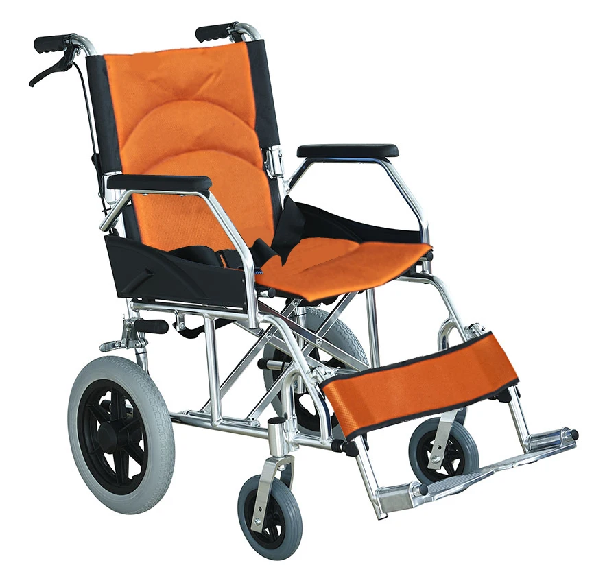 High Quality Lightweight ALUMINUM WHEELCHAIR easy carry transport outdoor chair soft seat aluminum wheelchair