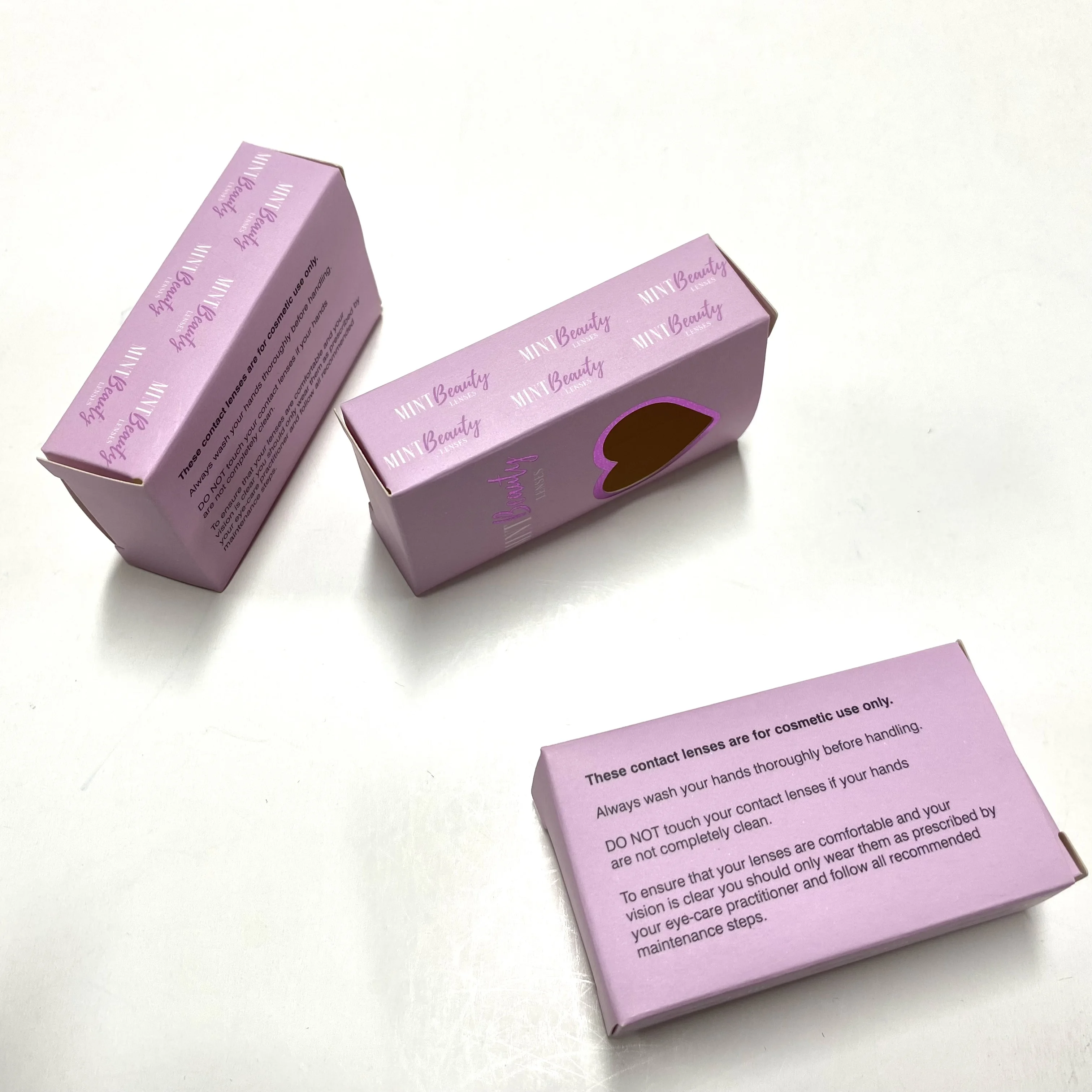 Luxurious contact lenses box 3d mink eyelashes custom packaging box lens vendor customized boxes