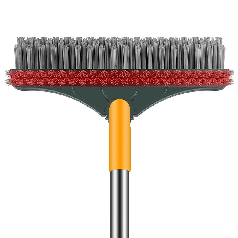 Long Handle Upgrade Rotatable Handle Broom With Scraper Window Washing Brush Squeegee 3 in 1 Floor Scrub Stiff Broom Mop