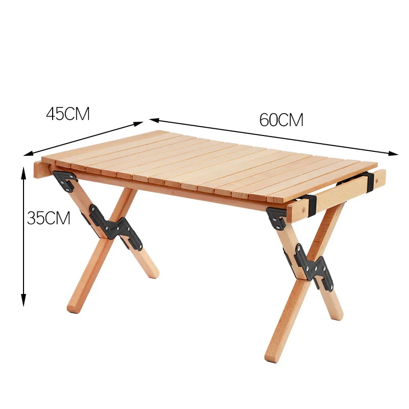 Outdoor Table Luxury Picnic Outdoor Wood Camping BBQ Roll Top Wood Light Weight Beech Egg Wooden Portable Rolled Table