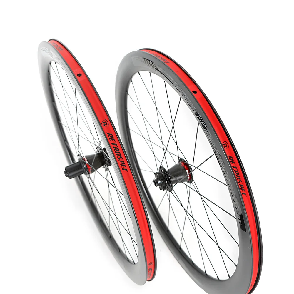 RETROSPEC RS-CBR50 Quick Release version bike wheelset 700C* H50mm carbon fiber road bicycle wheels for v brake bikes