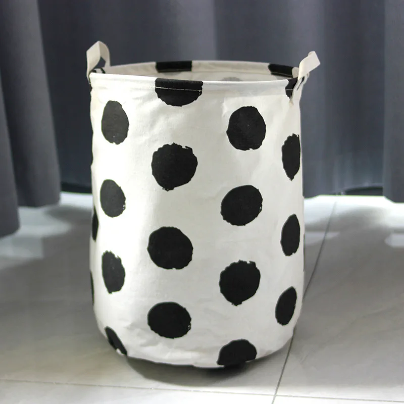 Dirty Clothes Basket Fabric Folding Storage Basket Cotton and Linen Laundry Basket