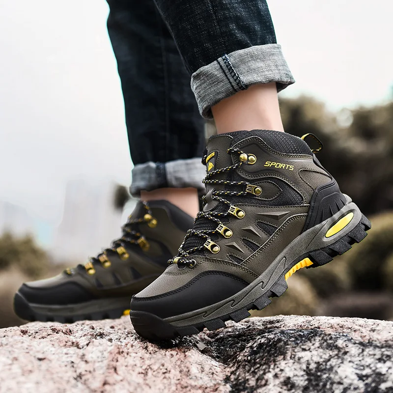 
Waterproof Outdoor Trekking Boot Traveling Anti-Slip Comfort Walking Mens Hiking Shoes 