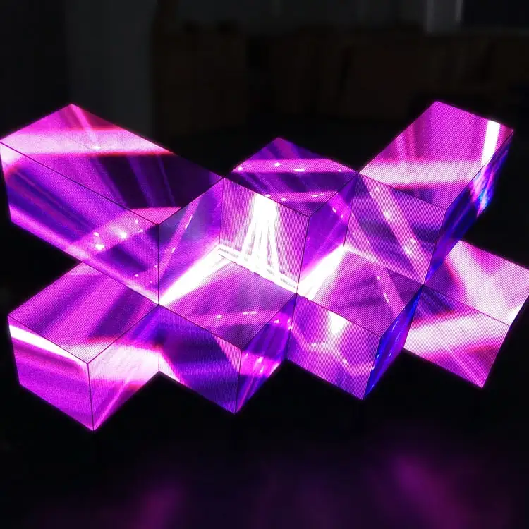 Крытый 3D видео DJ стенд светодиодный экран для событий цифровой изогнутый Стенд настольный фасадный дисплей