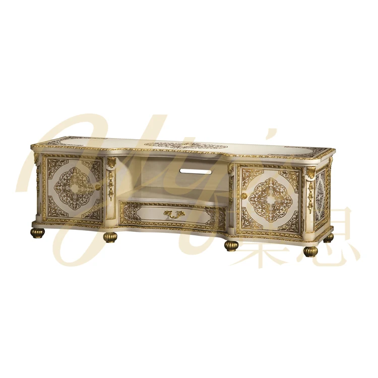 Yips LD-1203-0295 European Series Hand Painted Gold-Leaf Pattern Livingroom Classical TV Cabinet