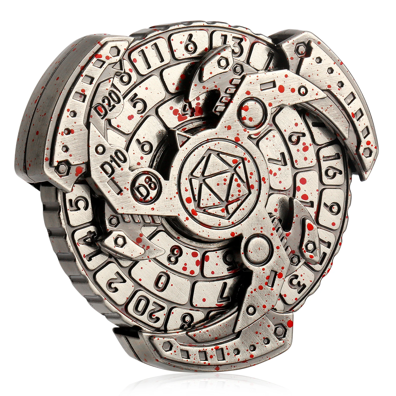 7-in-1 Metal Compass Dice Set with Gift Box Roulette Spinner DND Dice Rotating RPG Dice  for Dungeons & Dragons Tabletop Game