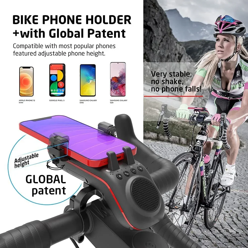 Multifunctional 10-in-1 Led Light Power Bank Bike Horn Microphone Bike  Speakers For Mountain Bike Casual Cycling