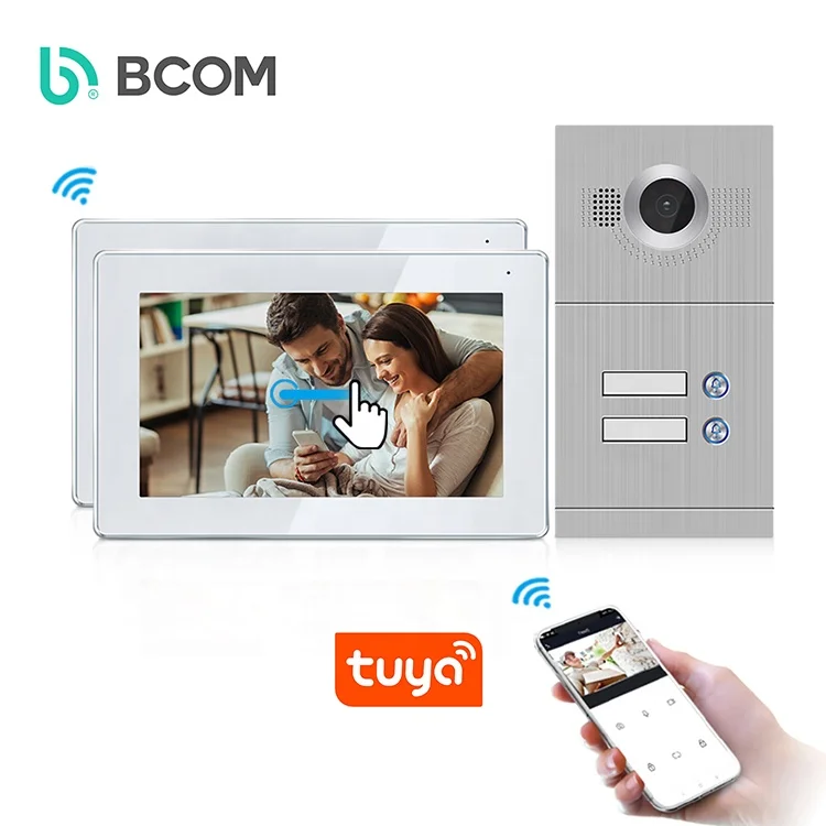 OEM multi family outdoor & indoor CAT5 ip sip citofono doorbell 7inch wired video doorphone monitors door bell System