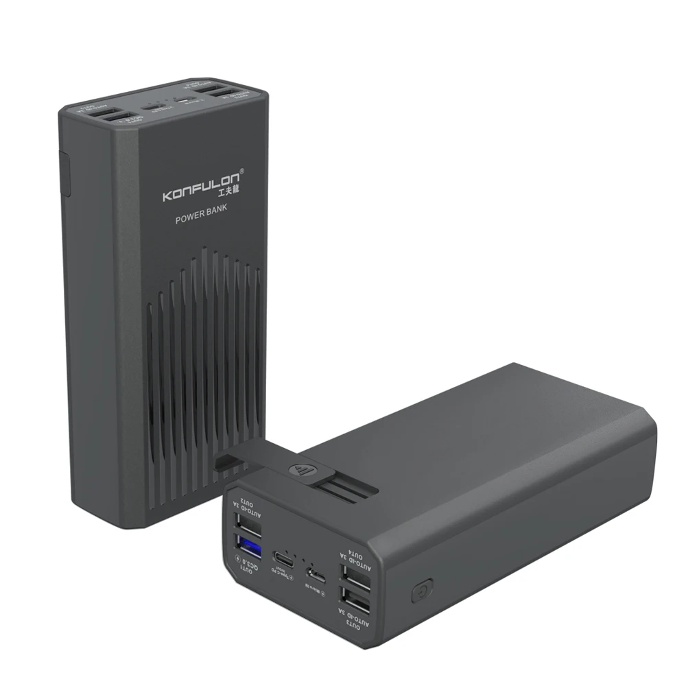  Портативное зарядное устройство Konfulon для мобильных устройств QC 3 0 PD со светодиодным дисплеем 40000 мАч портативный аккумулятор
