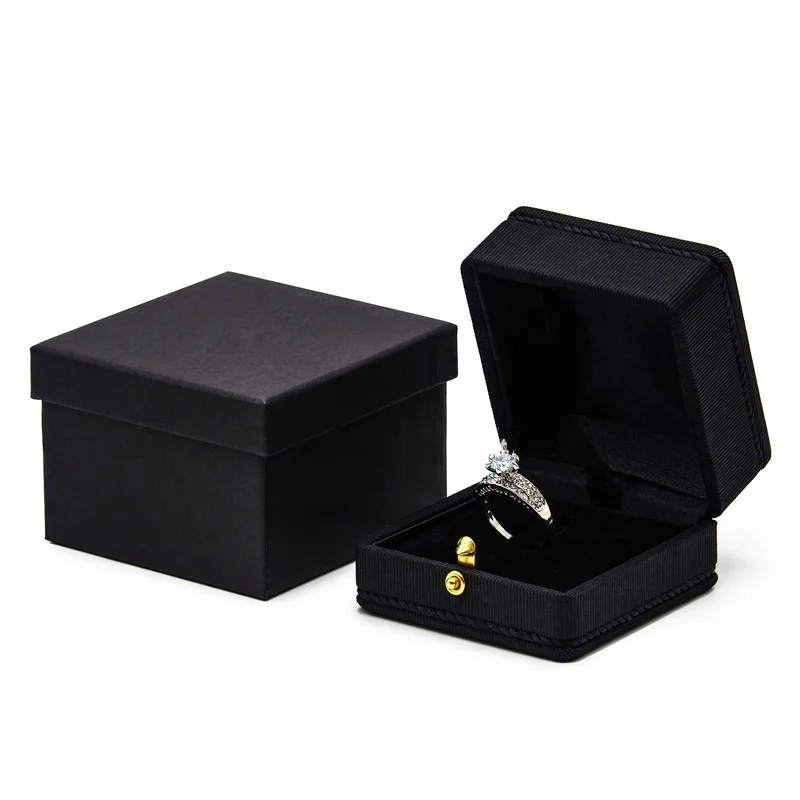 105*153mm interlock fabric and satin jewellery ring and necklace storage boxes jewelry packaging box full set