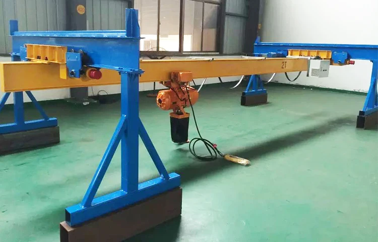 2 ton 3.2T 5 ton Europe suspension underslung single girder beam bridge EOT overhead crane with low Headroom type design price 