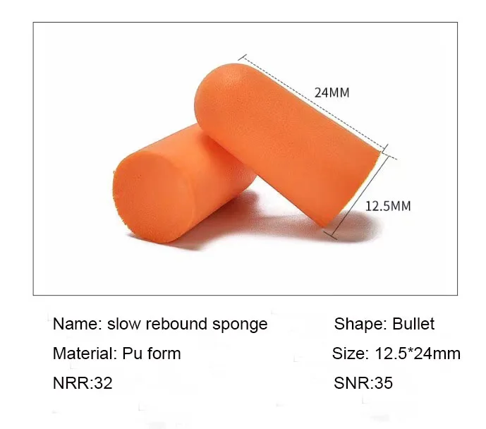 High Quality Noise Cancelling Safe EarPlugs PU Foam Slow Rebounded Soft Ear Plugs for Sleep