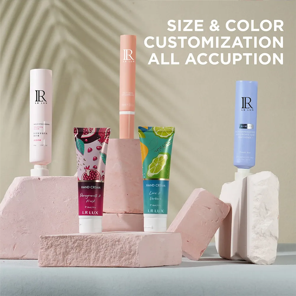 Custom OEM high quality facial cream hand cream body lotion soft squeeze tube plastic container cosmetic tube packaging