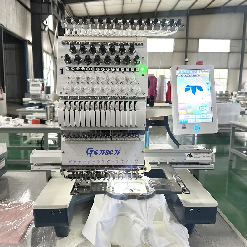 Factory Wholesale 12 15 Needles/colors Caps Shirts 3D logo Embroidery Machines Single Head Computerized with Cheap Price