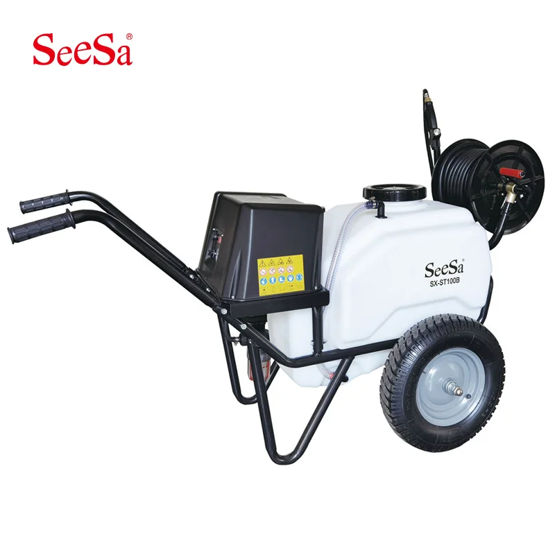 Seesa new 80L/100L wheel barrow high pressure sprayers agriculture machinery equipment with 30m hose