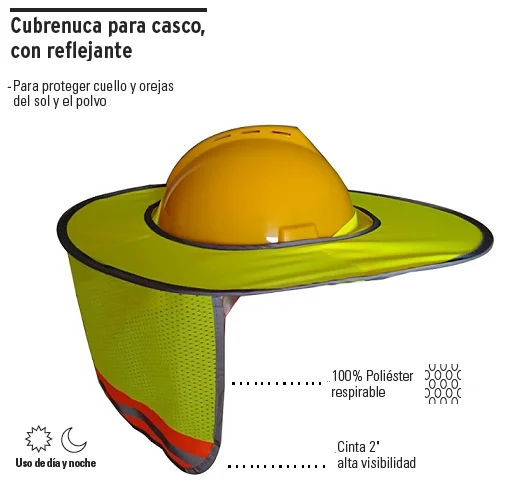 Yellow Color Hat Neck Shade Helmet Full Brim Hard Hat