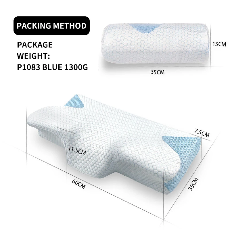 JB-New design Hot selling Butterfly shaped memory foam pillow Ergonomically designed comfortable memory foam sleep pillow