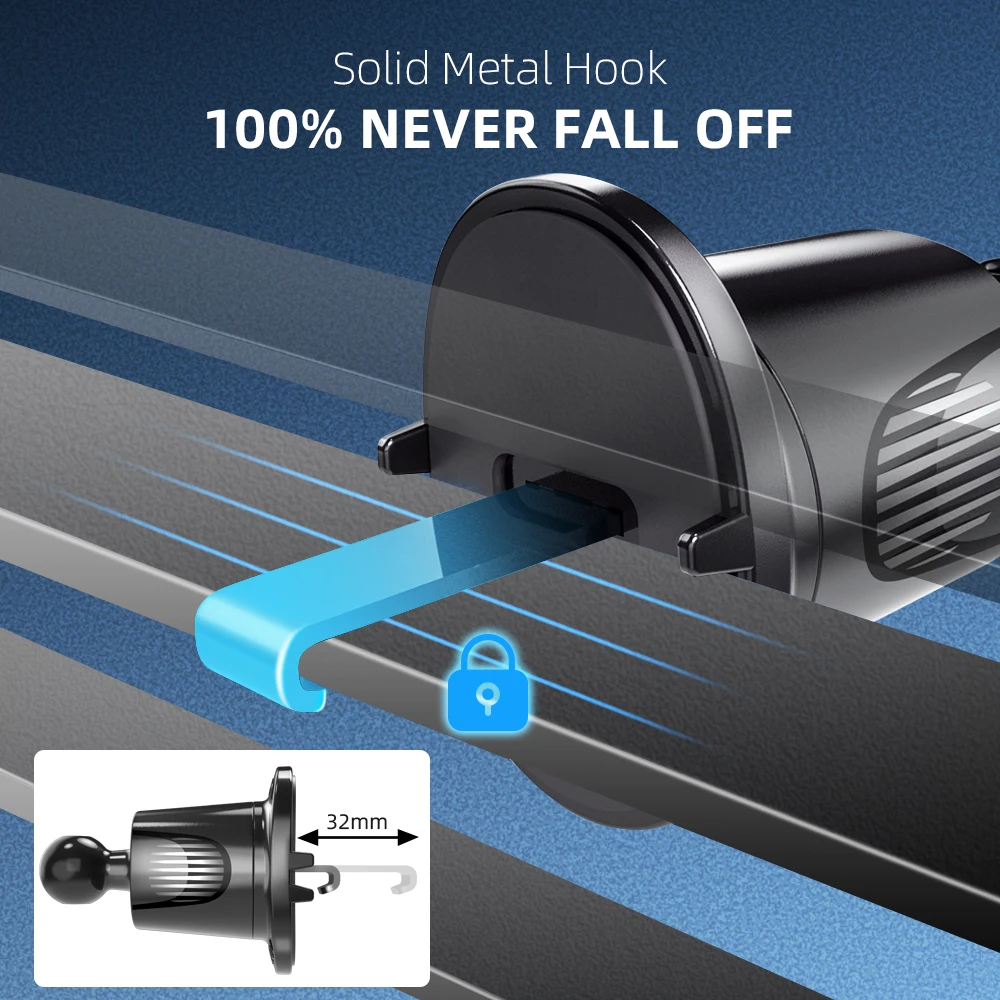 Phone Mount for Car Vent Universal Car Phone Holder Mount Upgraded Vent Clip Never Fall Off Hands Free Air Vent Cell Phone Mount