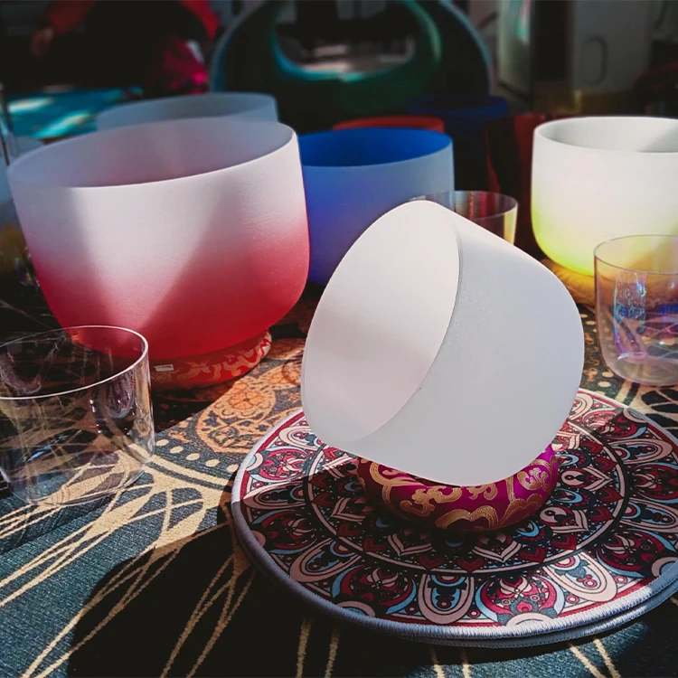 Удивительный звук, лидер продаж, красивые поделки, поющий драгоценный камень, сливающиеся гладкие хрустальные поющие чаши, Рождественский подарок