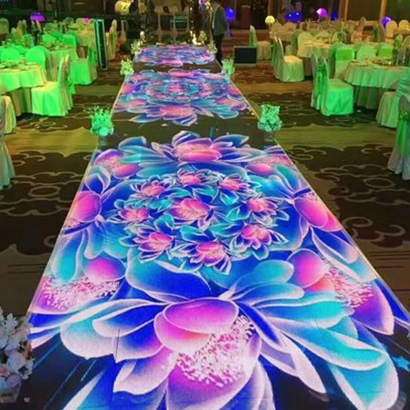 flashing build round display game wedding name 20x20 interactive floor led video dancing floor dj light