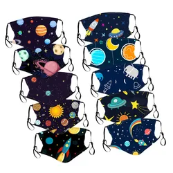 Adjustable earloop washable breathable cotton face fitting fabric kids face mask for children