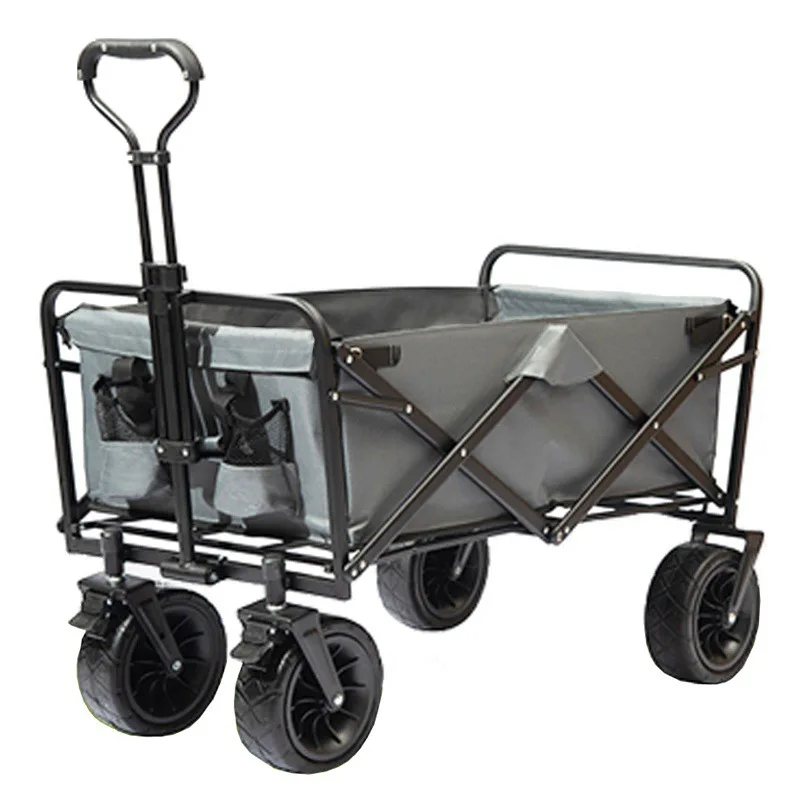 Outdoor Camp Cart Home Shopping Cart Portable Foldable Trolley Car Camping Car Fishing Equipment Trolley