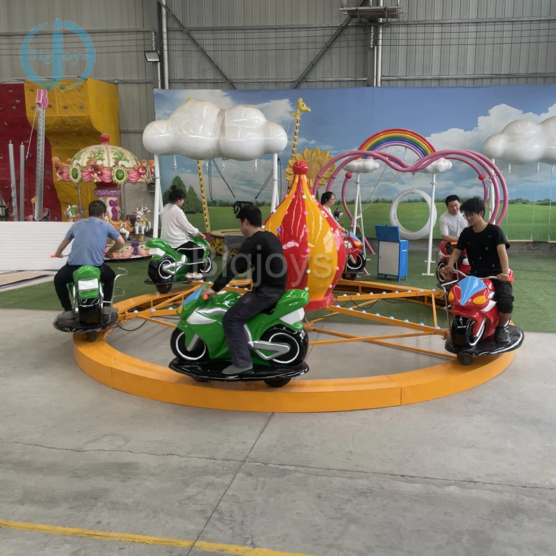 Children amusement park ride track electric motor race rides motorcycle for sale