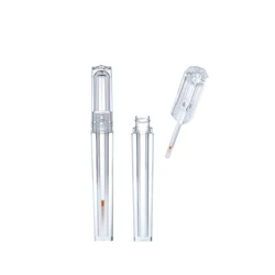 3ml  crystal full clear eyeliner tube transparent  empty  lipgloss tube eyelash serum container with wand