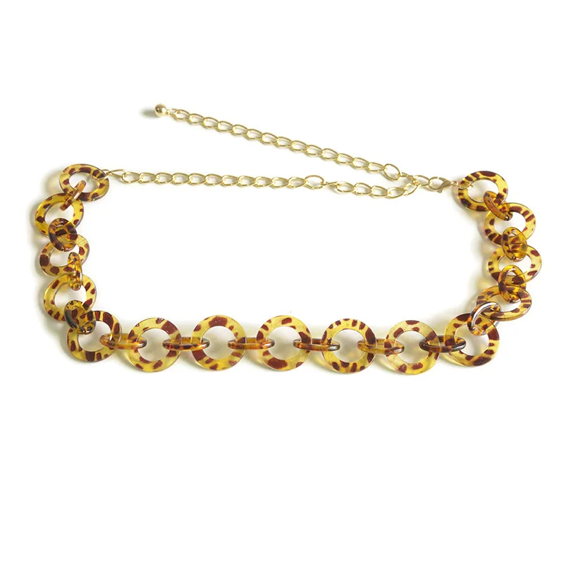 New Trend Pants Chain For Lady Hip Hop Acrylic Belt Jeans Chain Fashion Nature Color Multilayer Waist Chain Body Jewelry Fashion