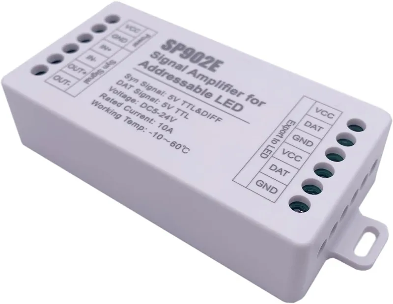 SP902E SPI Signal Amplifier Repeater for WS2812 WS2811 WS2813 RGB Addressable IC LED Pixel Strip Programmable Matrix Panel Light
