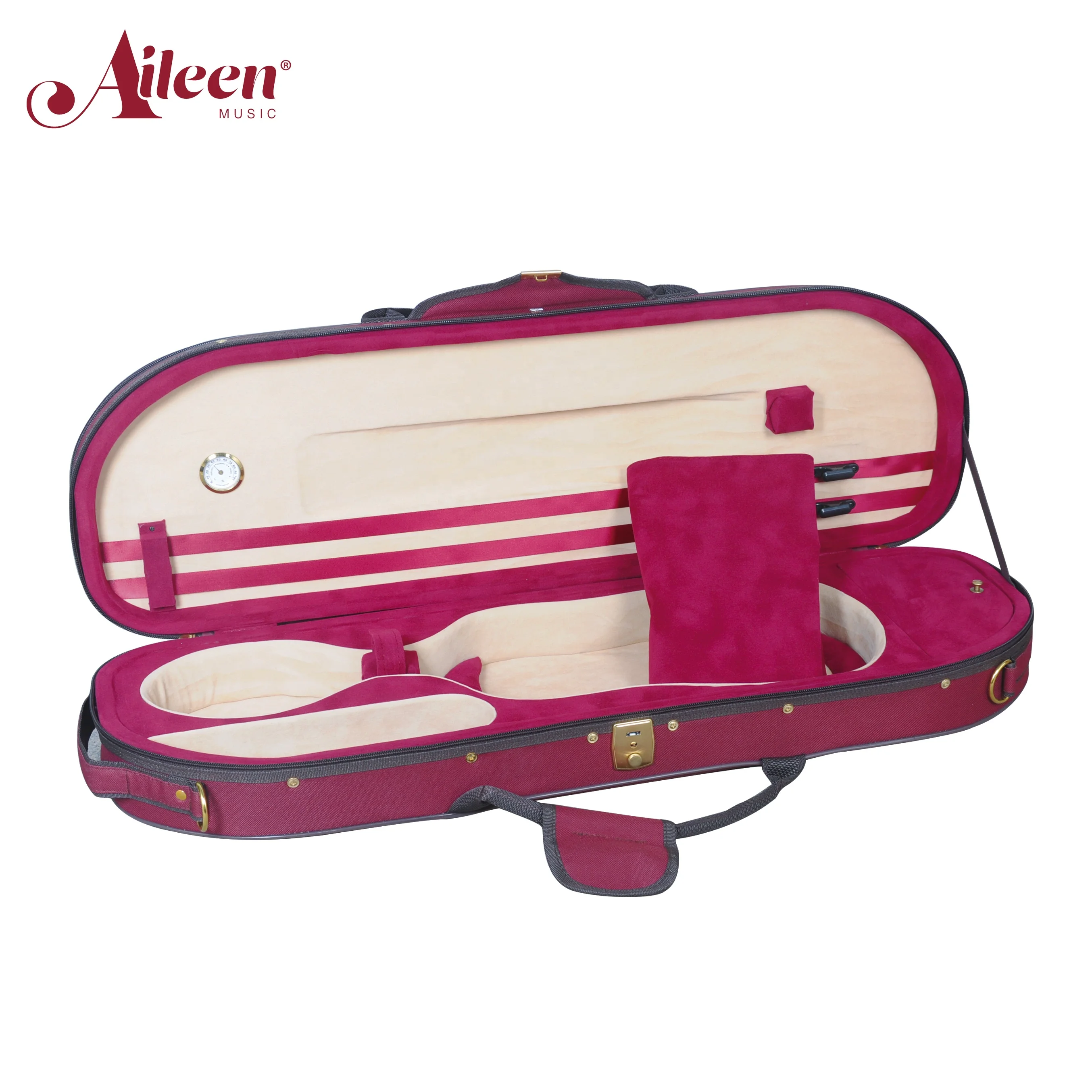 AileenMusic hot selling babylon series half-moon shape violin light case (CSV074)