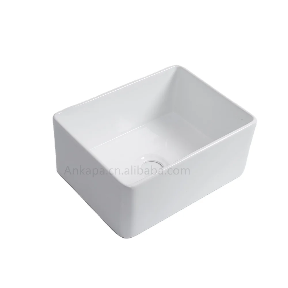 Wholesale White Rectangular Farmhouse Sink Single Bowl Cheap Ceramic Kitchen Sinks