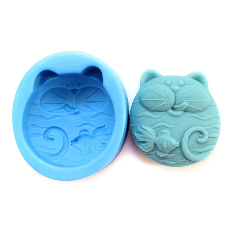 cat and fish soap molds silicone rubber Nicole R1256