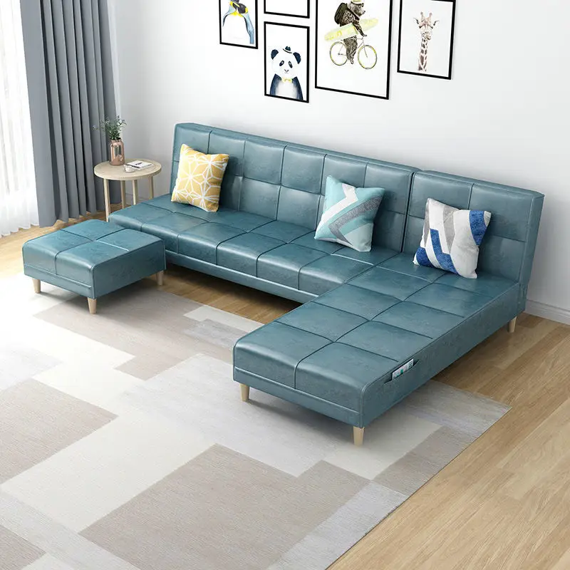 Contemporary Elegant Modern Home Furniture Living Room Fabric Sofa Bed made of technology fabric with metal legs for Home Use