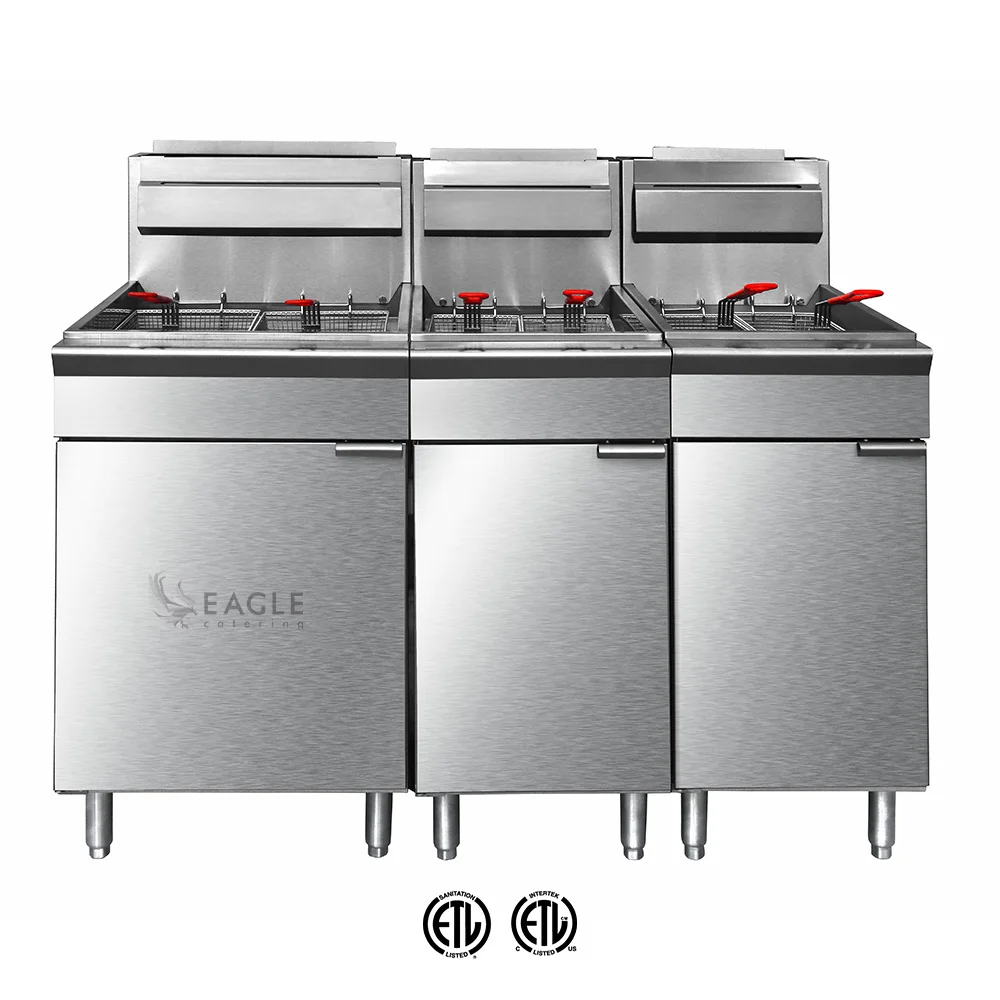 Commercial Gas Deep Fryer Pot Floor Deep Fryer Stainless Steel for Restaurant ETL Commercial Kitchen Equipment