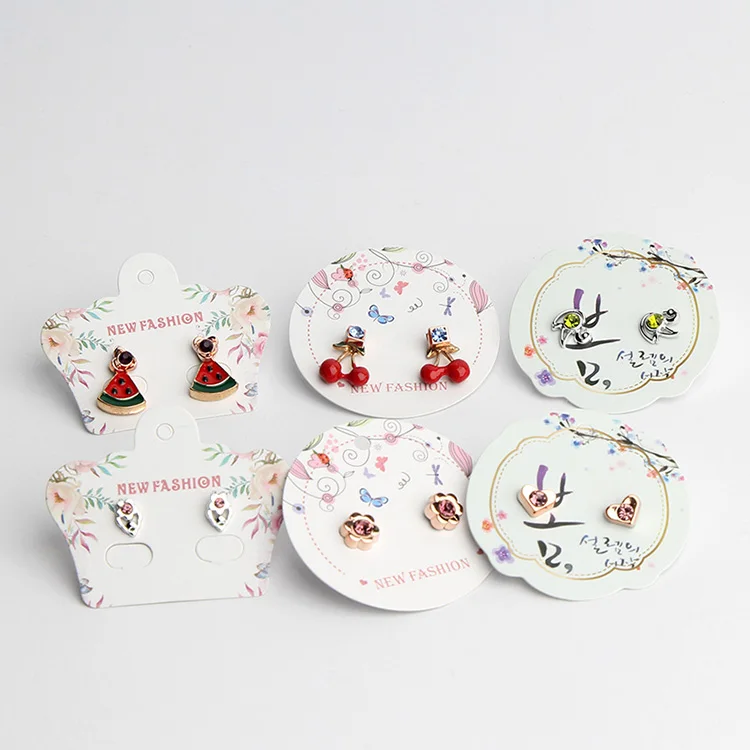 С покрытием бумага печать логотип небольшой серьги дисплей карты держатель для серьги