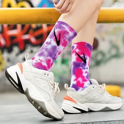 YL  Drew House Socks Wholesale nk Tie Dye Sports Cotton Cute Smile Happy nk Drew Socks