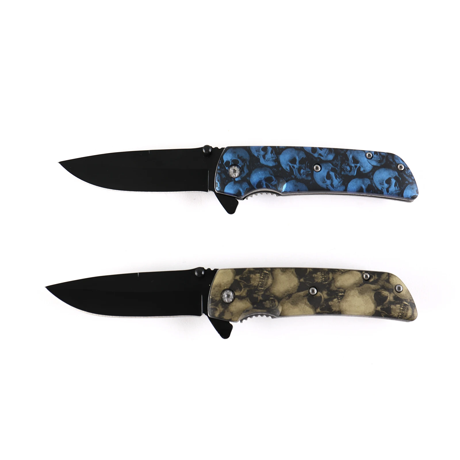 Customize your own brand Tactical Folding Pocket Knife with Skull Pattern