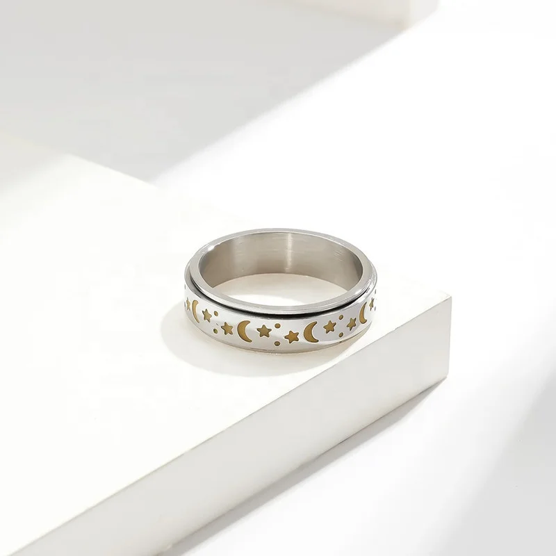 Amazon Hot sale Rotate gold filled 18k water resistant tarnish free rings ring designs for boys 2 gram gold ring price 2022