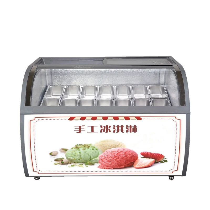 Hot sale popular commercial deep frozen ice cream sea food display cabinet