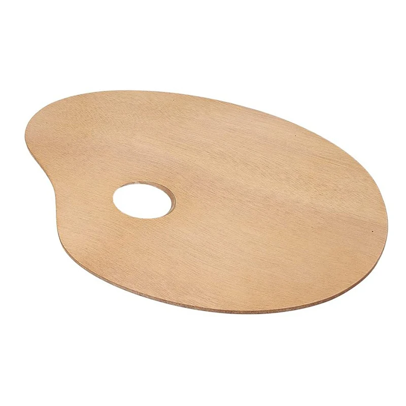 Деревянная Палетка, 8x12 дюймов, овальная деревянная Палетка для рисования, поднос для масляной и акриловой краски, инструмент для рисования из натурального дерева с отверстиями