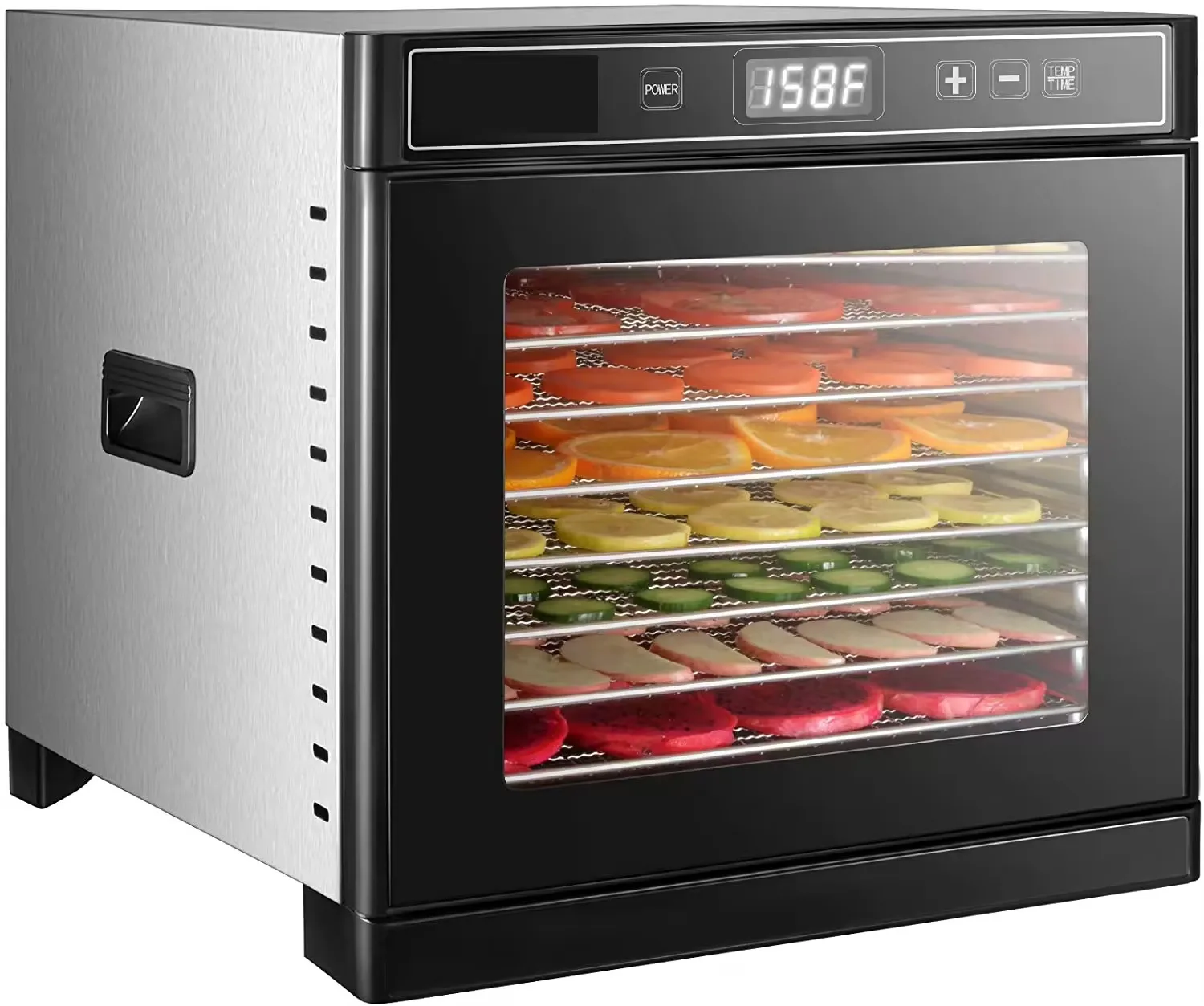 Digital Timer Temperature Control Keep Warm Function Fruit Vegetable 6 trays stainless steel food dryer for home use commercial