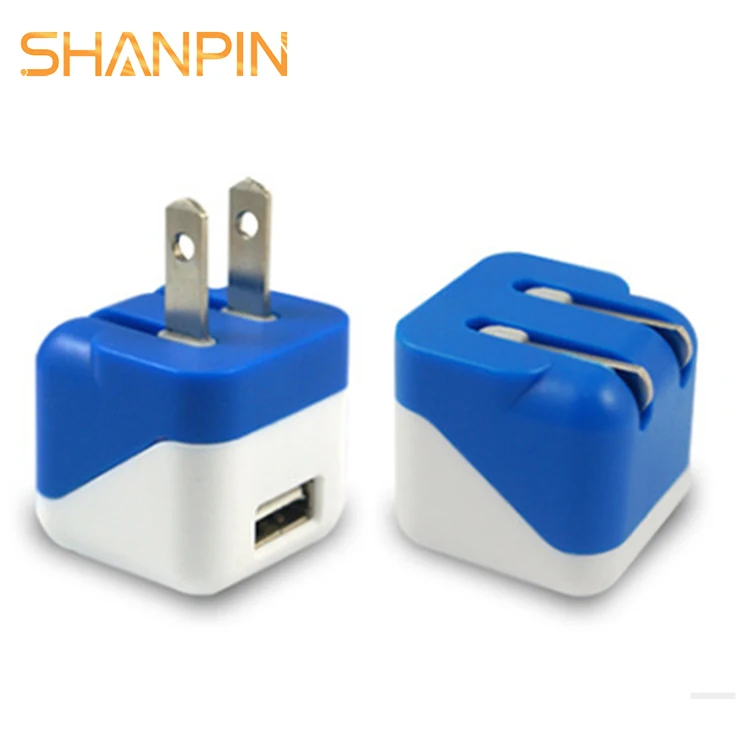 Factory promotion flat US plug usb wall charger 5V 1A