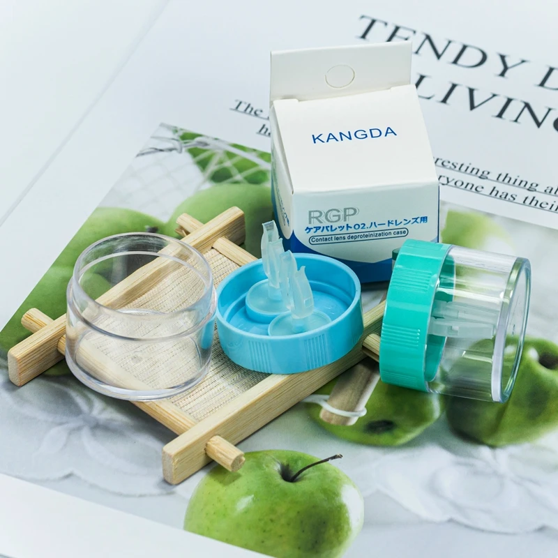 
lens multipurpose RGP gas-permeable contact lens cleaner hard case box Colorful Eyewear Protector Container carrying 