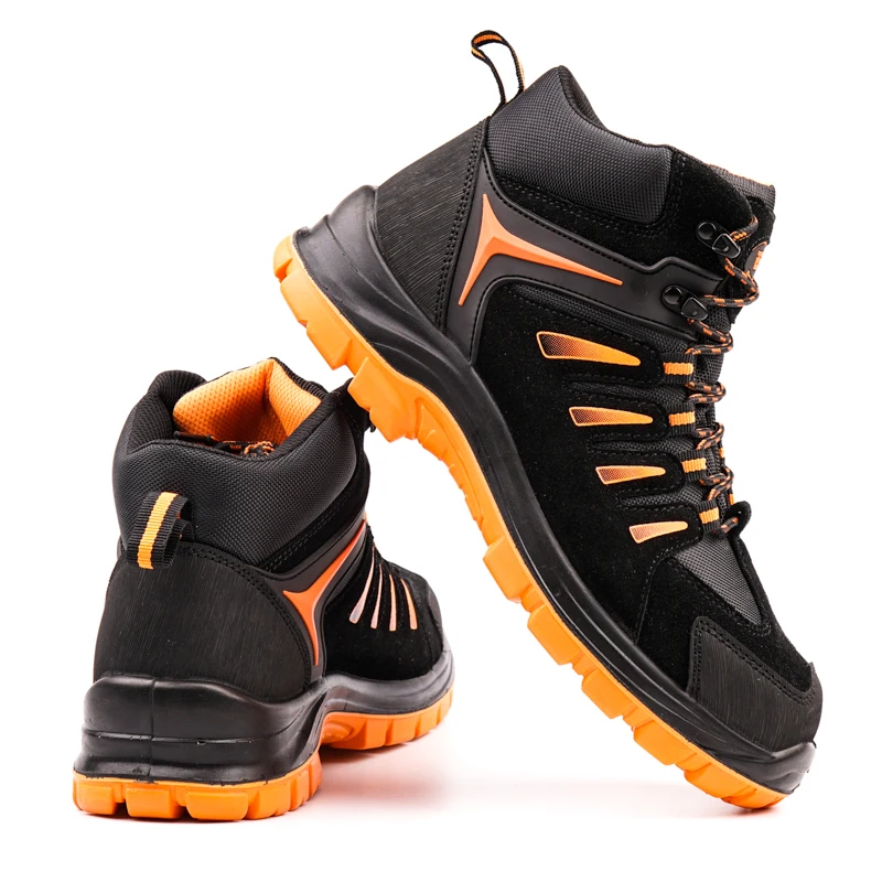 China oil and gas resistant leather rubber steel toe cap safety work boots for lobar