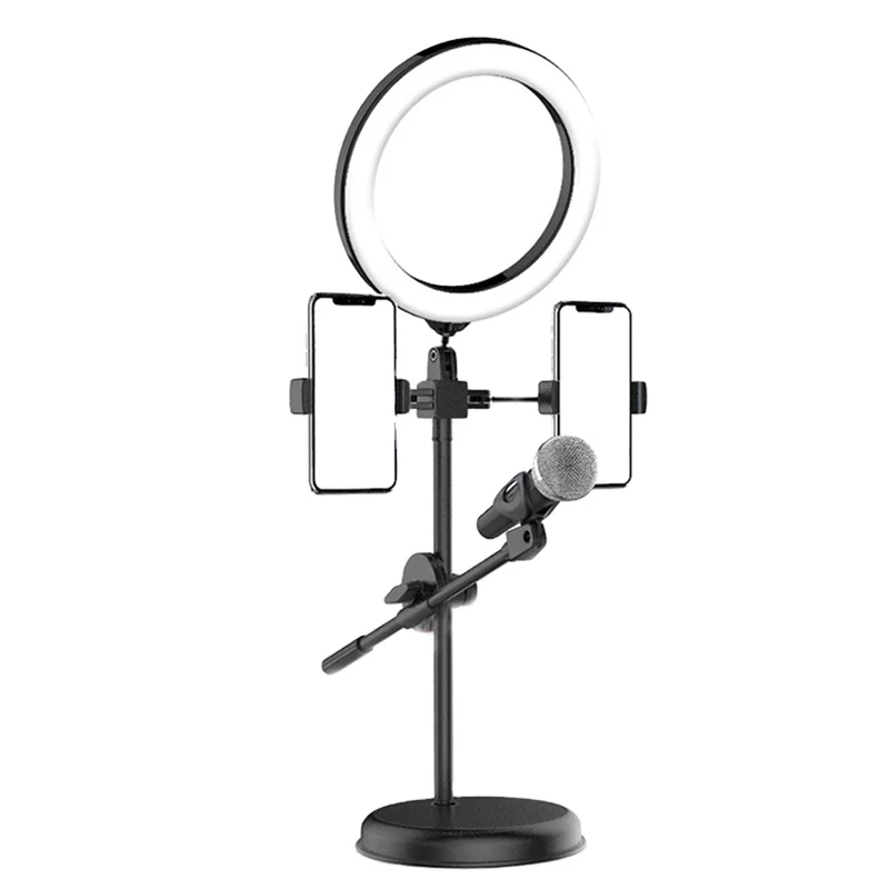 Кольцевой светильник с микрофоном для многофункционального держателя светодиодной лампы и держателя микрофона 26C 10 дюймов