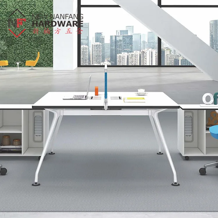 Modern furniture office metal table frame for 2 person face to face workstation office computer desk