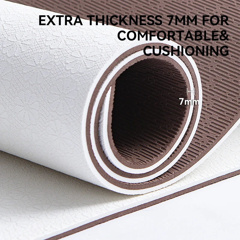 BLOOM TPE Personalized Anti Slip Sublimation Thick Double sided Embossed Eco friendly Custom Logo Gym Pilates Yoga Fitness Mat