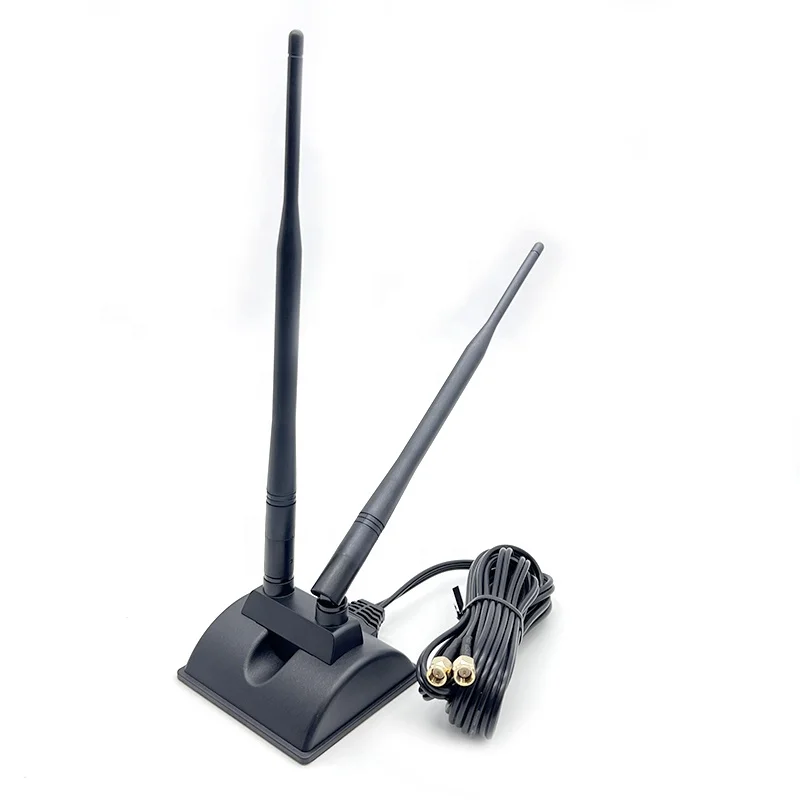 In Stock 2 X 6Dbi 2.4Ghz 5Ghz 2.4G 5G 5.8G Dual Band Wifi 2.4Ghz 5Ghz 5.8Ghz Rp-Sma Antenna Sma Omni 5 Dbi Dual Bound Antenna