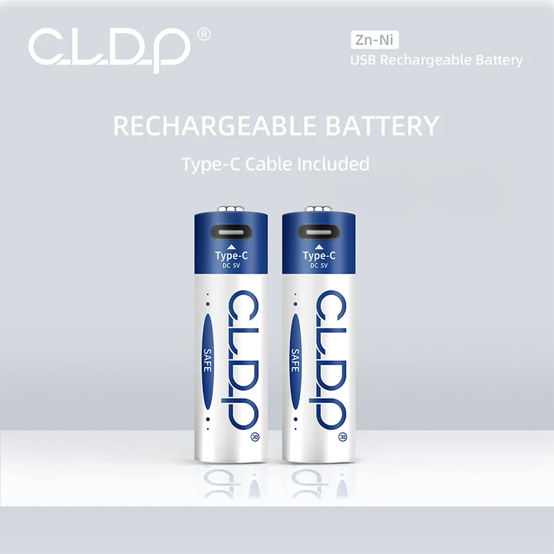 Long lasting powerful 1.6v Nickel Zinc 2000mWh usb rechargeable aa battery 2packs for home appliances toys